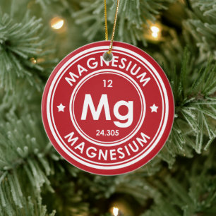 Magnesium Element Red Ceramic Ornament