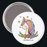 Magnet<br><div class="desc">Unicorn Cute Whimsical Girly Pink Floral Personalised Name Magnet features a cute unicorn with stars,  hearts and flowers. Perfect for gifts for friends,  birthday party gifts and favours. Personalise by editing the text in the text box provided. Designed by ©Evco Studio www.zazzle.com/store/evcostudio</div>