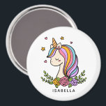 Magnet<br><div class="desc">Unicorn Cute Whimsical Girly Pink Floral Personalised Name Magnet features a cute unicorn with stars,  hearts and flowers. Perfect for gifts for friends,  birthday party gifts and favours. Personalise by editing the text in the text box provided. Designed by ©Evco Studio www.zazzle.com/store/evcostudio</div>