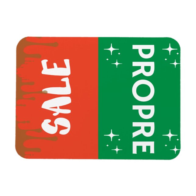 Magnet aimanté lave vaisselle en Français  (Horizontal)