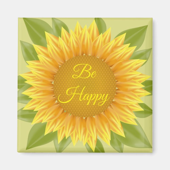 Magnet Be Happy Sunflower (Front)