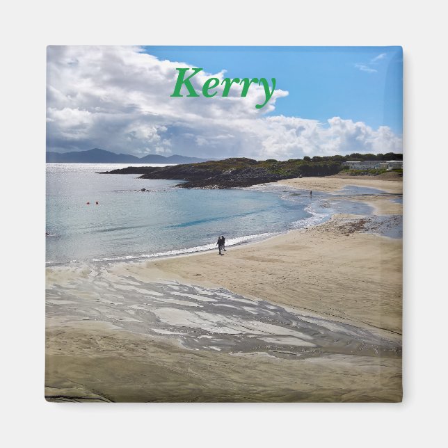 Magnet: Beautiful beach with a blue sky ; Ireland Magnet (Front)