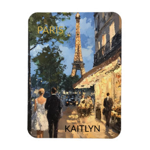 MAGNET Beautiful Watercolor of Paris Travel Name