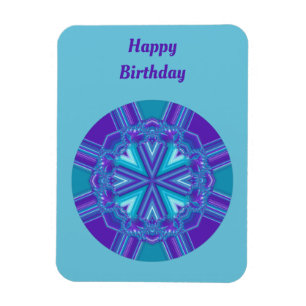 MAGNET BIRTHDAY ~ Aqua White Blue Spinning Wheel ~