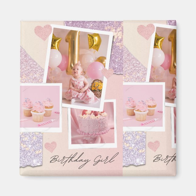 Magnet birthday baby girl (Front)