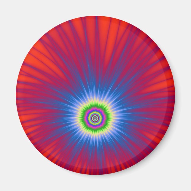 Magnet   Blue Explosion on Red (Front)