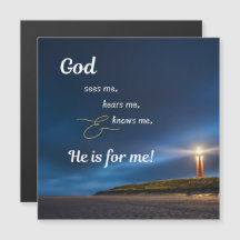Magnet - Blue - God Sees-Hears-Knows Me