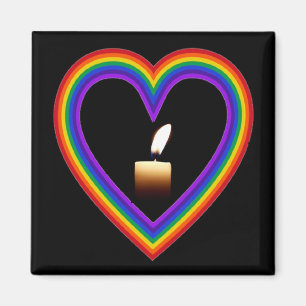 Magnet Candle In A Rainbow Heart