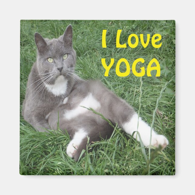 Magnet Cat I Love Yoga (Front)