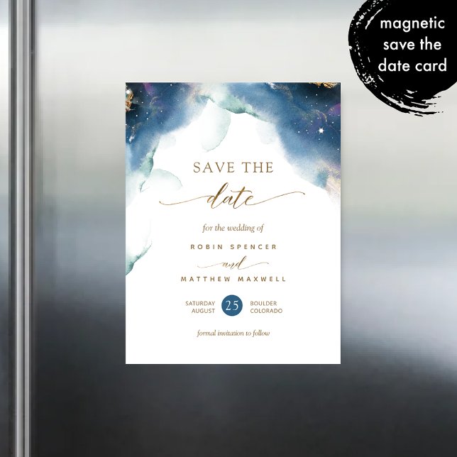 Magnet Celestial Watercolor Wedding Save The Date (Creator Uploaded)