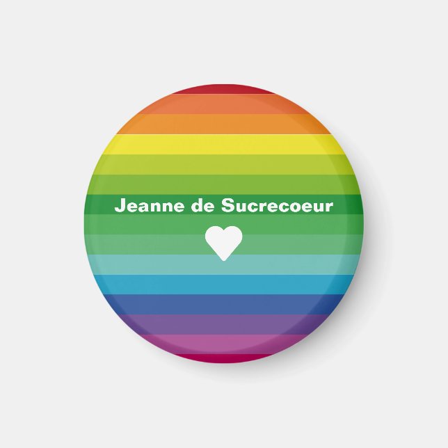Magnet colorful stripes and Jeanne de Sucrecoeur (Front)
