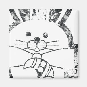 Magnet, Cute Grunge Easter Bunny, Customisable Magnet