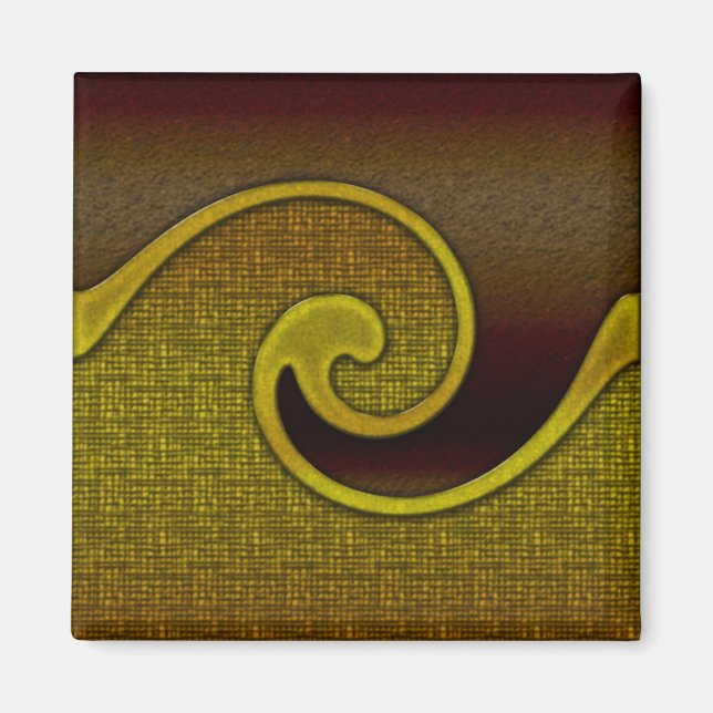 Magnet Dark Brown Swirl Gold, Matching Set (Front)