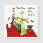 Magnet - Deco Wedding Gift Keepsake Bridesmaids TY<br><div class="desc">Magnet Design has a digitally enhanced,  Retro Wedding Image with The Desperate Waitress making A dive For the Bride's bouquet!!  Very Cute & Easy To Customise as a Wedding Keepsake...  perfect for your attendants,  family members,  & friends!  Thanks for Visiting!!</div>