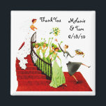 Magnet - Deco Wedding Gift Keepsake Bridesmaids TY<br><div class="desc">Magnet Design has a digitally enhanced,  Retro Wedding Image with The Desperate Waitress making A dive For the Bride's bouquet!!  Very Cute & Easy To Customise as a Wedding Keepsake...  perfect for your attendants,  family members,  & friends!  Thanks for Visiting!!</div>