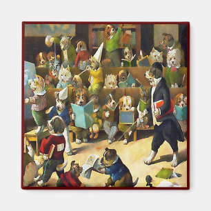 Magnet: Dog School by Louis Wain Magnet