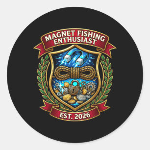 Magnet Fisher Dad Fishing Family Father Scavenger Classic Round Sticker