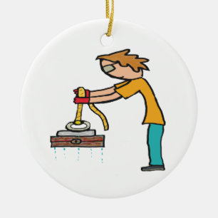 Magnet Fishing  Ceramic Ornament