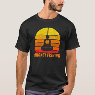 Magnet Fishing Hobby Sunset Vintage T-Shirt