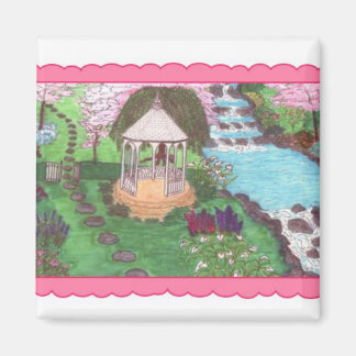 Magnet-Gazebo in a beautiful garden setting Magnet