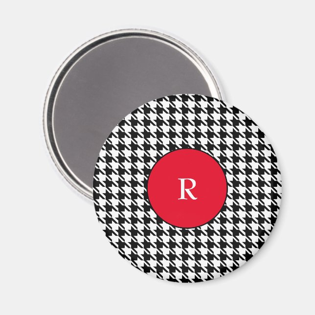 Magnet Initial Houndstooth 2.25-in Button Magnet (Front/Back)