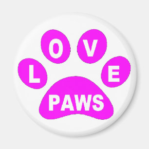 Magnet Love Paws on Paws Pink