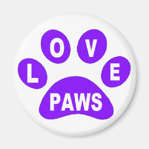 Magnet Love Paws on Paws Purple