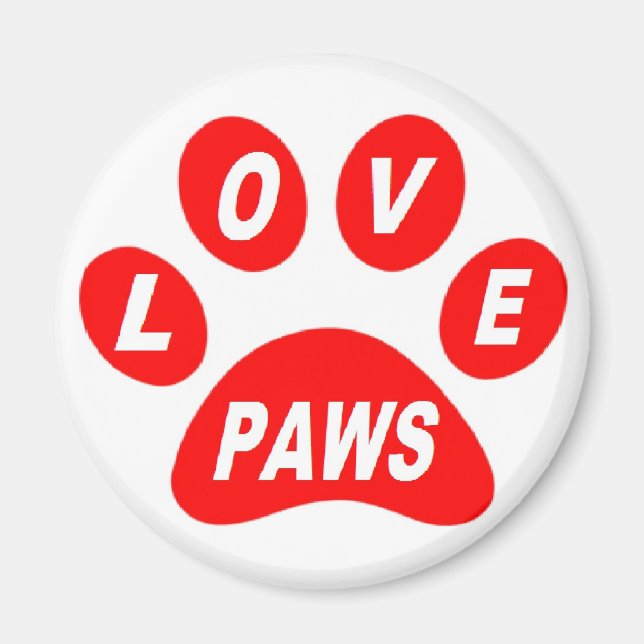 Magnet Love Paws on Paws Red (Front)
