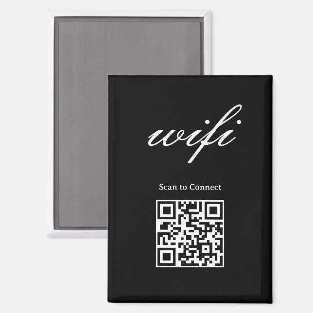 Magnet  | Modern Wifi Qr Code  (Front/Back)