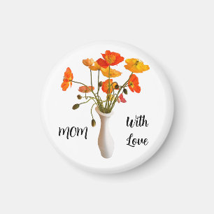 Magnet Mom with Love Poppies in Vase
