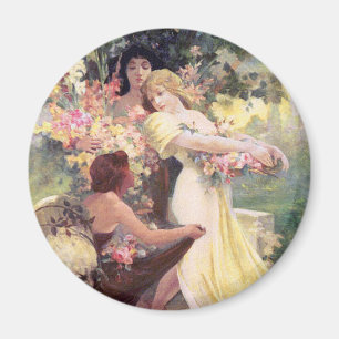 Magnet:  Mucha - Spirit of Spring Magnet