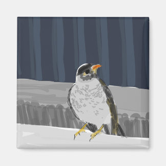 Magnet of Bird on A Rail