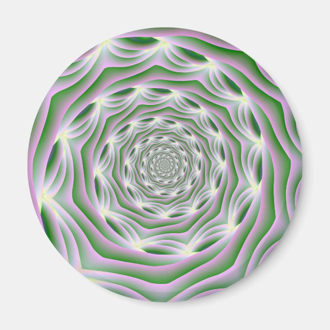 Magnet  Pink and Green Vortex (Front)