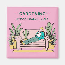 Magnet - pink gardening