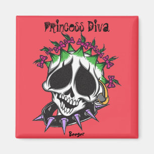Magnet- Princess Diva Skull Magnet
