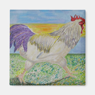 Magnet - Rooster/Chicken Art - On The Run