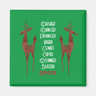 Magnet - Santa's Reindeer -Rudolph