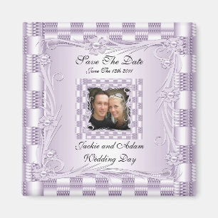 Magnet Save The Date Wedding Mauve Lilac Floral