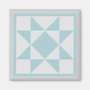 Magnet - Sawtooth Star Quilt Block (lt. blue/grey)