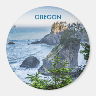 Magnet: Sea Stacks And Iris (Round) Magnet