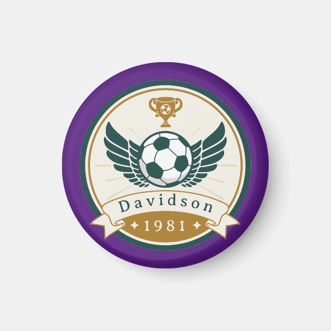 Magnet - Soccer Football - Personalised - Add Name (Front)