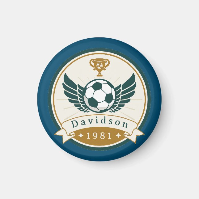 Magnet - Soccer Football - Personalised - Add Name (Front)