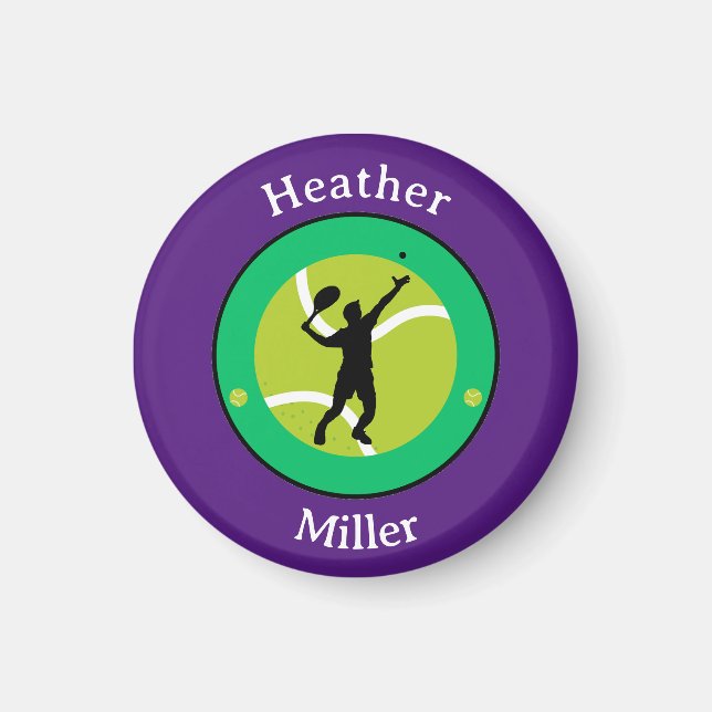 Magnet - Tennis Player - Personalised - Add Name (Front)