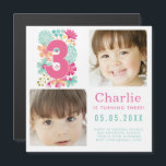 MAGNET Third Three 3rd Birthday Party Photo<br><div class="desc">Trendy,  modern,  colourful,  bright,  pastel coloured design by Pip Gerard (Pip Pip Hooray).. Make your own personalised number 1 1st birthday flexible magnet with 2 photos to included in the frame/template.</div>