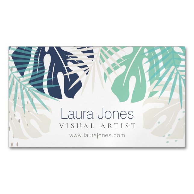 MAGNET Tropical Jungle Leaves Vector Illustration (Front)