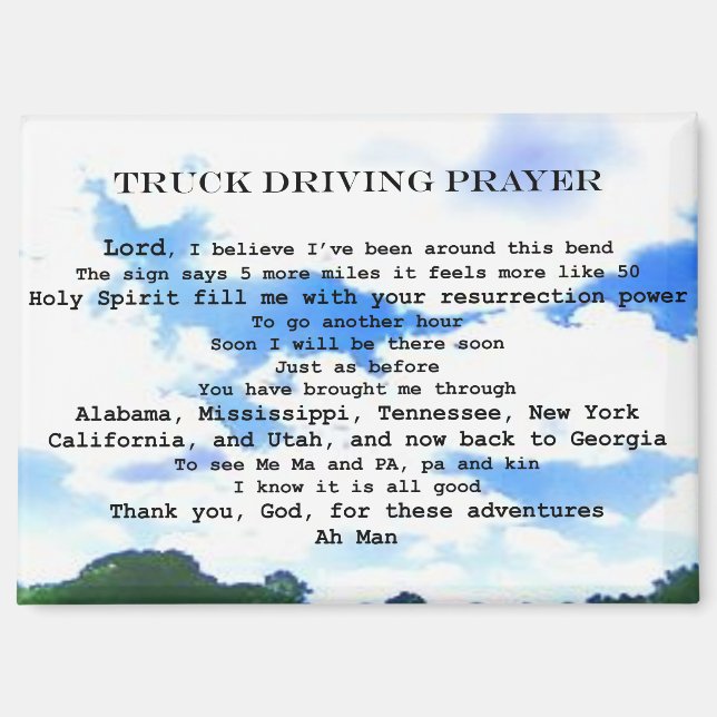 magnet-Truck driving prayer Magnet (Front)