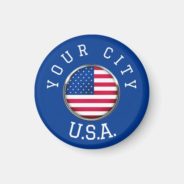 Magnet - USA Personalised - Add your City Name (Front)