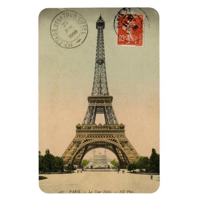 Magnet - Vintage French Postcard 'Eiffel Tower' (Vertical)