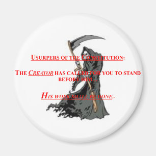 Magnet w/ Usupers Beware / Grim Reaper