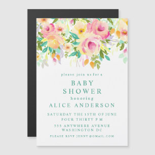  MAGNET  Watercolor Floral Baby Shower Invite